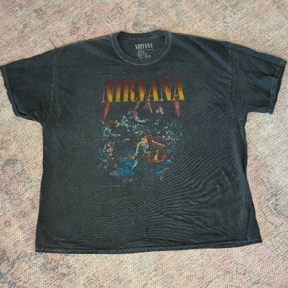Urban Outfitters Nirvana Washed Black T-Shirt - Picture 1 of 4
